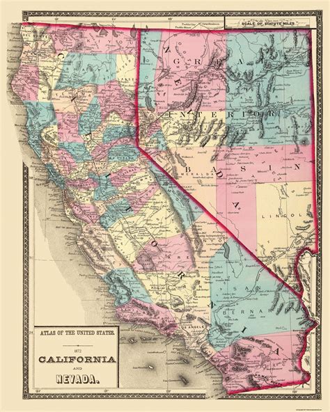 Map of California and Nevada